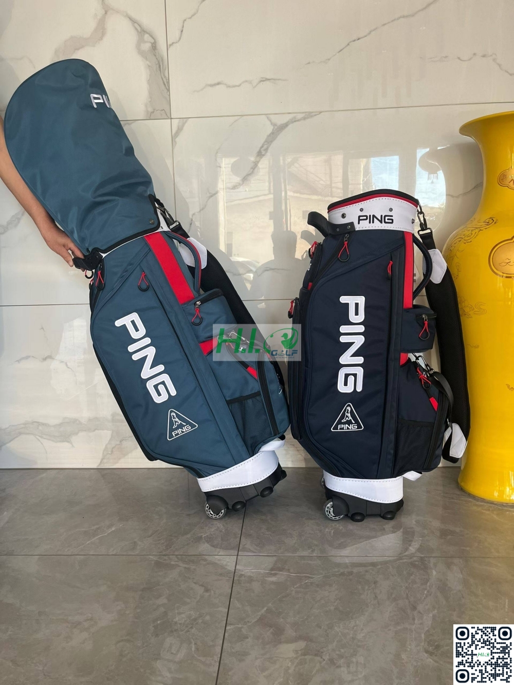 Túi gậy Golf Ping vải dù bánh xe tay kéo - CH344 9 Túi gậy Golf Ping vải dù bánh xe tay kéo - CH344