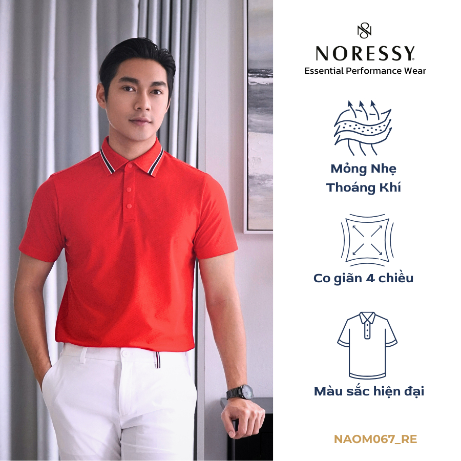 Áo Golf Nam NORESSY GOLF - NAOM067 Đỏ 17 Áo Golf Nam NORESSY GOLF - NAOM067 Đỏ