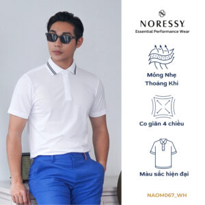 Áo Polo Golf Nam Thể Thao NORESSY GOLF - NAOM067 Trắng