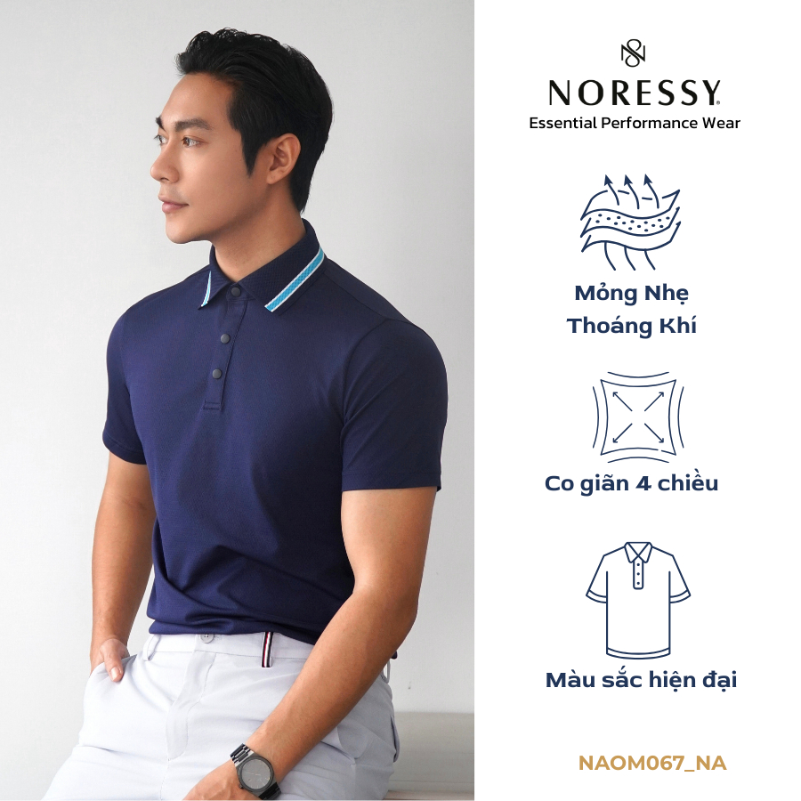 Áo Polo Golf Nam Thể Thao NORESSY GOLF - NAOM067 Xanh than 19 Áo Polo Golf Nam Thể Thao NORESSY GOLF - NAOM067 Xanh than