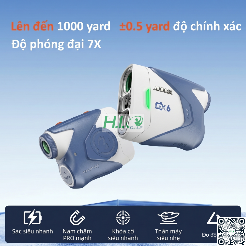 Máy đo khoảng cách Golf AOFAR GX6 1000 Yards, Có Đo Độ Dốc, Hàn Quốc 2 Máy đo khoảng cách Golf AOFAR GX6 1000 Yards, Có Đo Độ Dốc, Hàn Quốc