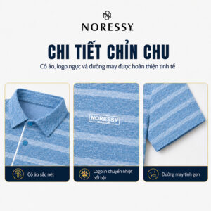 Áo golf nam thể thao NORESSY GOLF Họa Tiết, Co Giãn Thoáng Mát - NAOM065 15 Áo golf nam thể thao NORESSY GOLF Họa Tiết, Co Giãn Thoáng Mát - NAOM065
