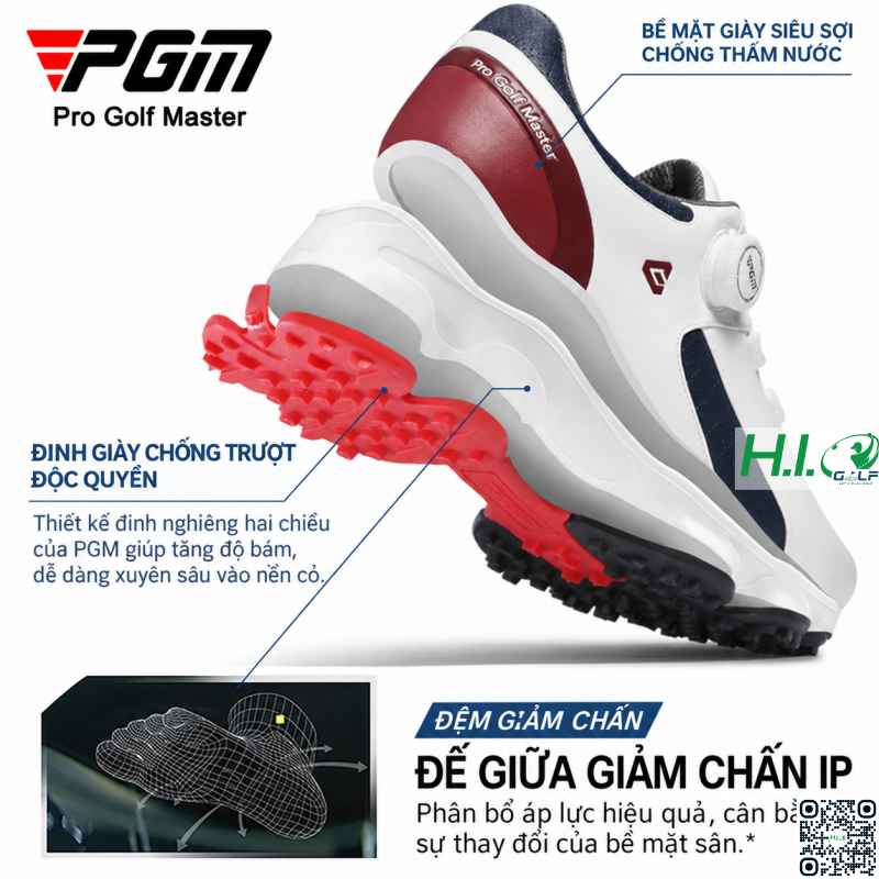 Giầy golf nam PGM cao cấp đế gai chống nước, êm chân, bám sân - CH625 18 Giầy golf nam PGM cao cấp đế gai chống nước, êm chân, bám sân - CH625
