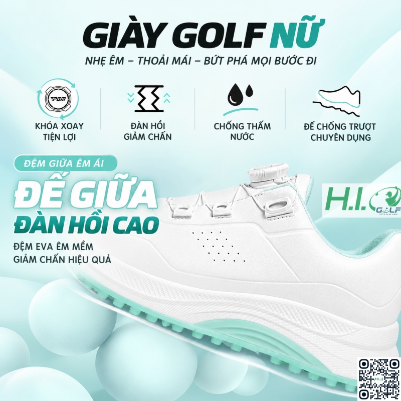 Giày Golf nữ PGM CH628 khoá xoay, chống nước, đế êm chống trượt 4 Giày Golf nữ PGM CH628 khoá xoay, chống nước, đế êm chống trượt - Ảnh 4