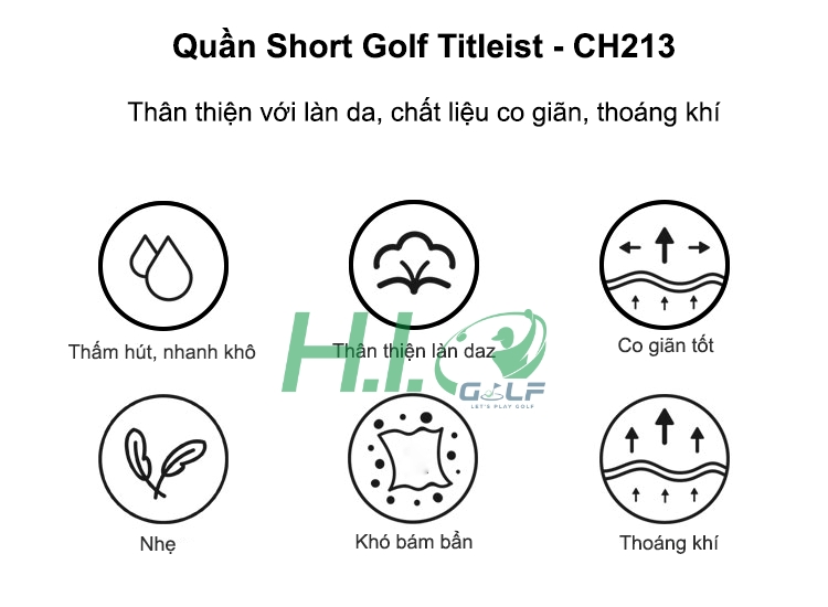Quần Short Golf Titleist cho nam - CH213