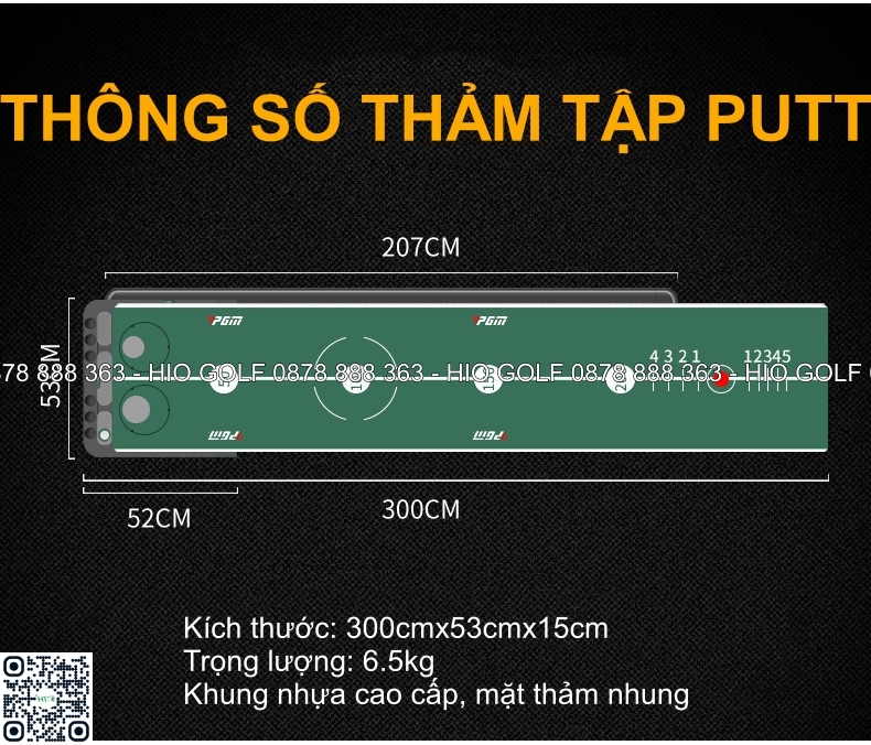 Thảm tập Golf Putting Trainer PGM 360 - CH256