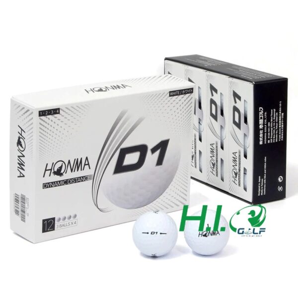 Hộp 12 bóng Golf Honma D1 2 lớp màu trắng - CH307