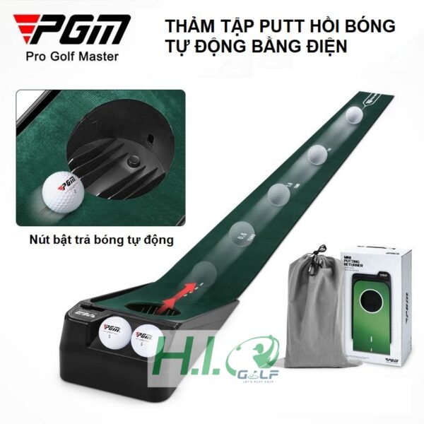 Thảm tập Putt Golf PGM hồi bóng tự động bằng điện - CH318