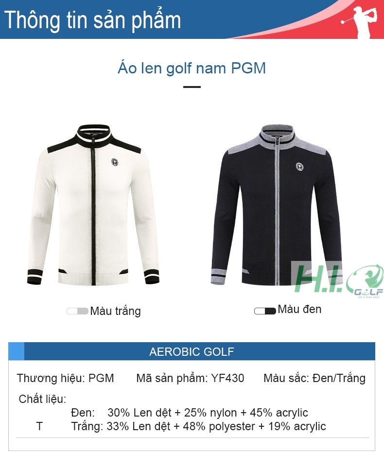 Áo khoác golf nam chất Len mềm mại PGM - CH402