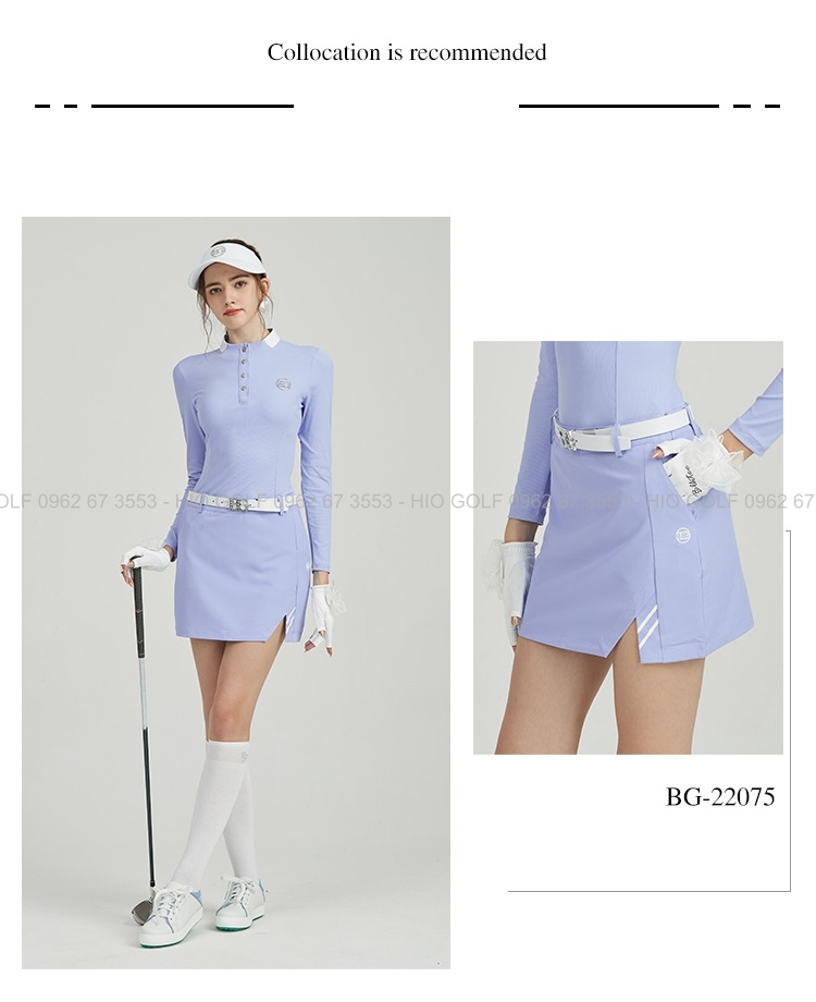Full Set áo váy Golf nữ BG tím thời trang - CH485