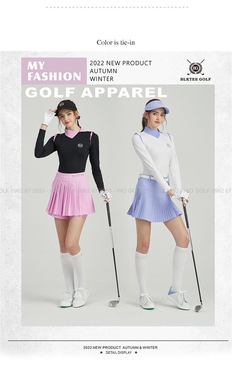 Set áo váy Golf nữ BG trắng tím chính hãng - CH482