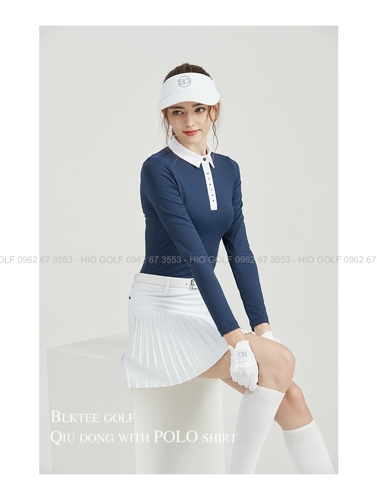 Set áo váy Golf nữ BG Xanh navy trắng - CH483