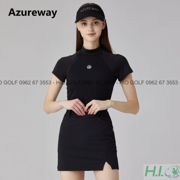 Áo váy Golf nữ cộc tay Azureway Đen 2023 mới nhất - CH496