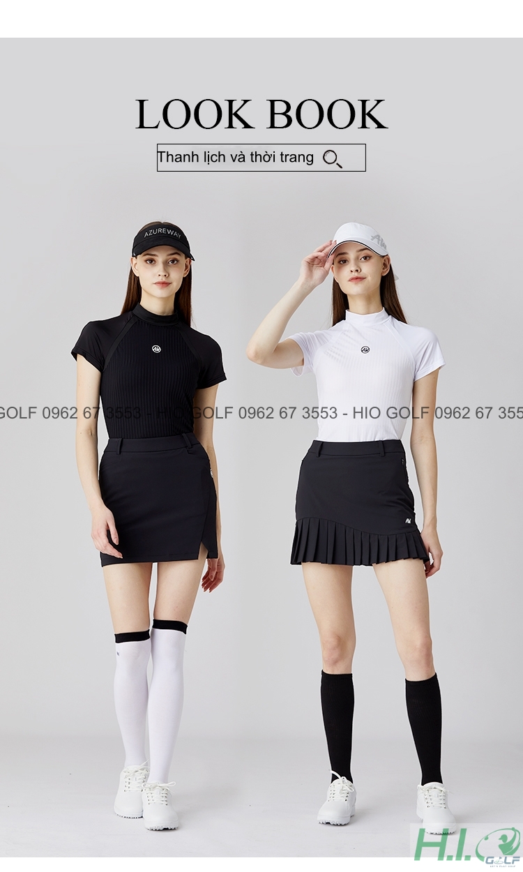 Áo váy Golf nữ cộc tay Azureway Đen trắng - CH497