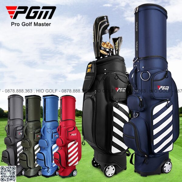 Túi gậy Golf PGM Full Set nắp cứng, bánh xe - CH383
