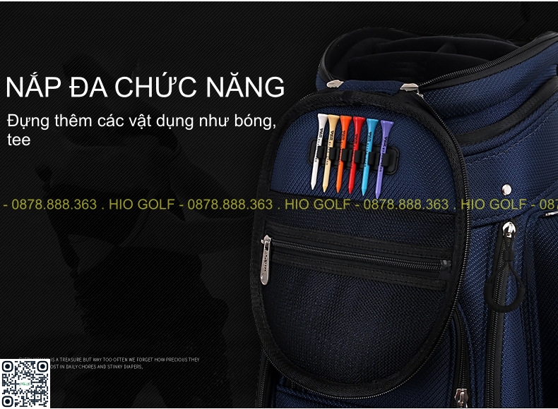 Túi gậy Golf PGM Full Set nắp cứng, bánh xe - CH383