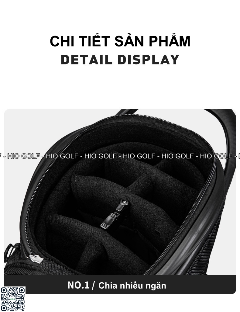 Túi gậy Golf PGM Full Set nắp cứng, 4 bánh xe di chuyển - CH383