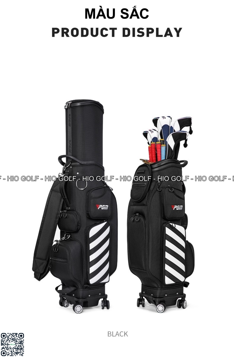 Túi gậy Golf PGM Full Set nắp cứng, 4 bánh xe di chuyển - CH383