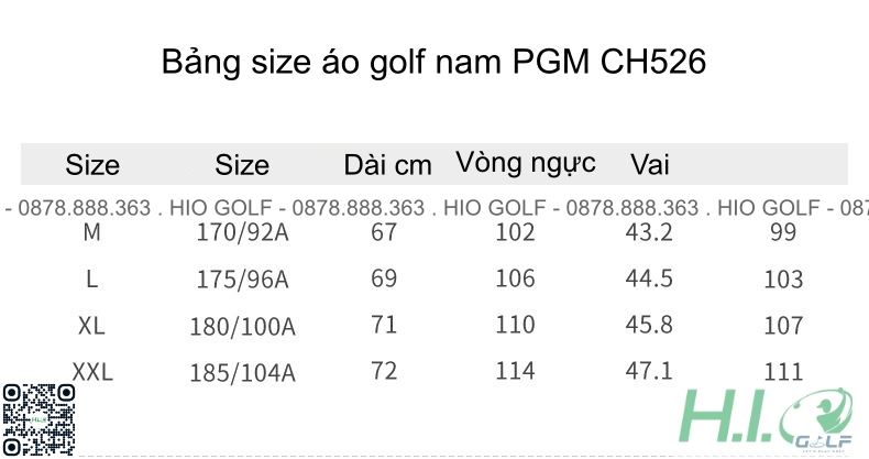 Áo golf nam dài tay PGM chính hãng - CH526
