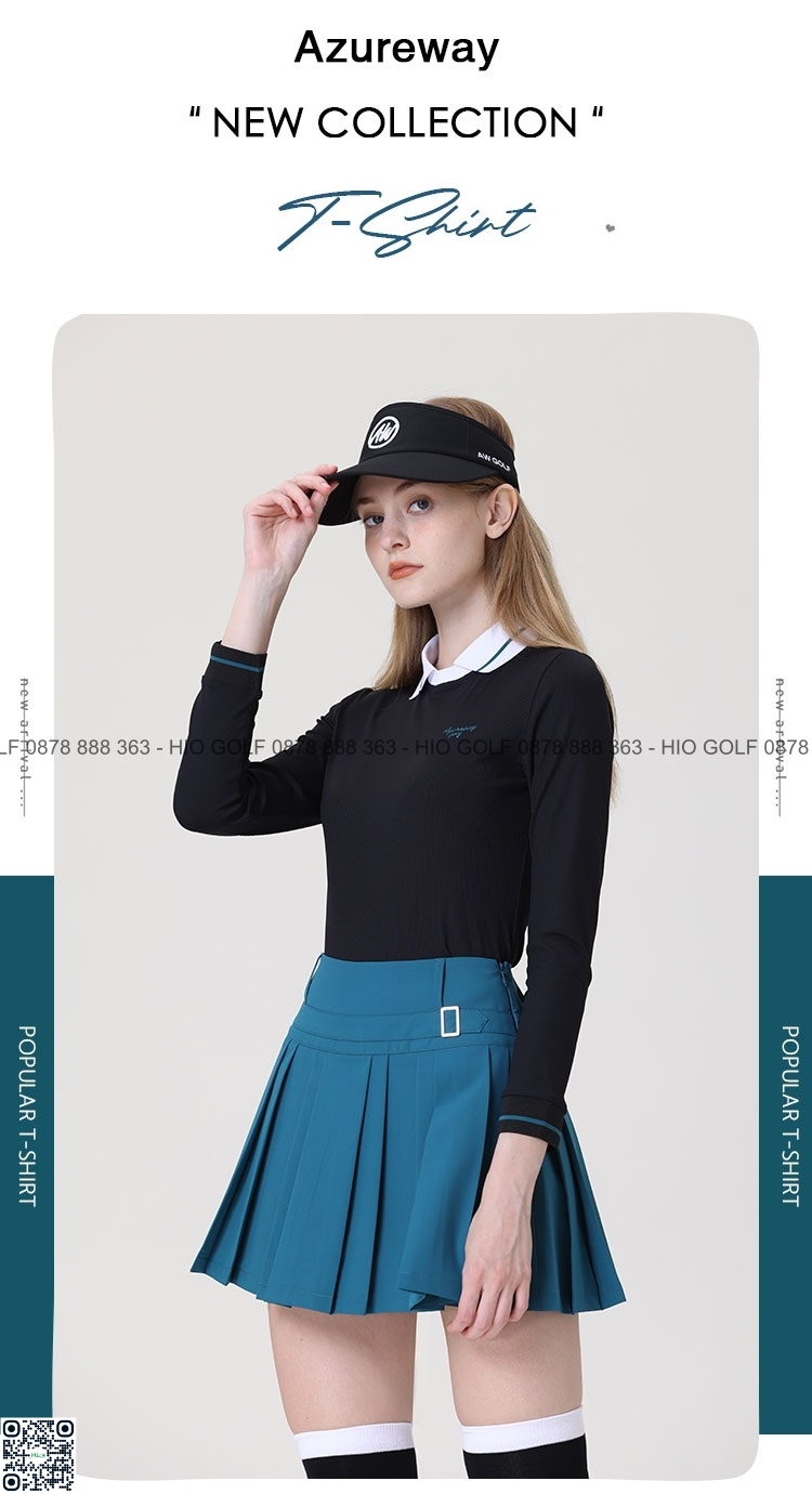 Set áo golf váy golf xếp ly Azureway nữ dài tay - CH520
