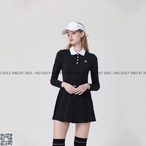 Set áo golf, váy golf nữ Azureway đen dài tay - CH521