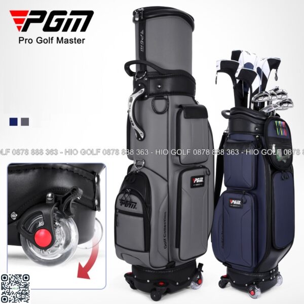 Túi gậy golf PGM nắp cứng 4 bánh xe di chuyển - CH395