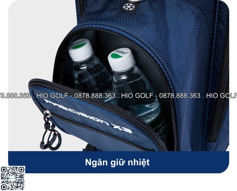 Túi gậy Golf PGM Precision X3 nắp cứng, 4 bánh xe vải bạt chống nước - CH397