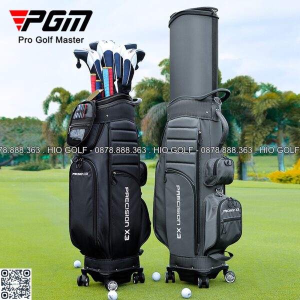 Túi gậy Golf PGM Precision X3 nắp cứng, 4 bánh xe vải bạt chống nước - CH397