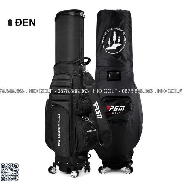 Túi gậy Golf PGM Precision X3 nắp cứng, 4 bánh xe vải bạt chống nước - CH397