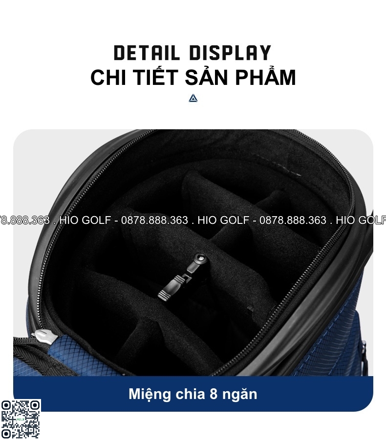 Túi gậy Golf PGM Precision X3 nắp cứng, 4 bánh xe vải bạt chống nước - CH397