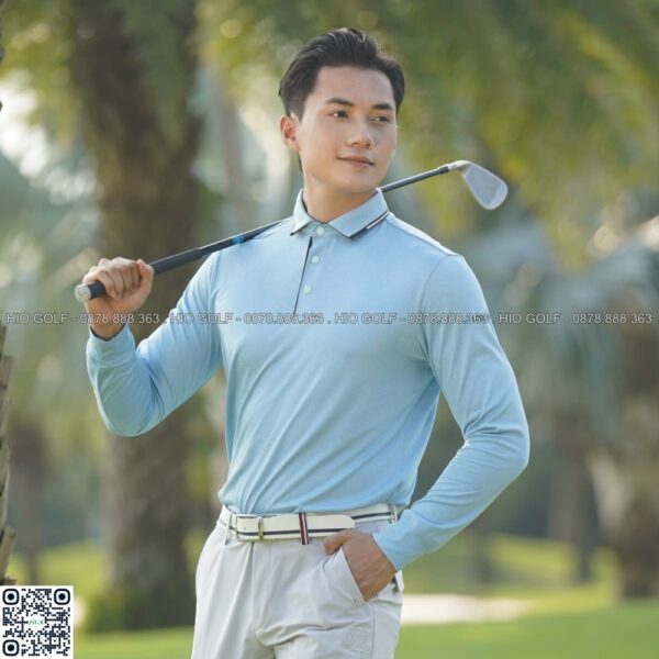 Áo golf nam dài tay NORESSY vải Polyester, Spandex cao cấp - NRSPLLM0014