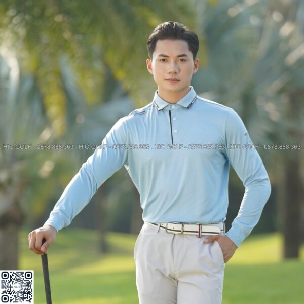 Áo golf nam dài tay NORESSY vải Polyester, Spandex cao cấp - NRSPLLM0014