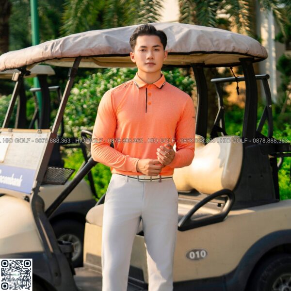 Áo golf nam dài tay NORESSY vải Polyester, Spandex cao cấp - NRSPLLM0014