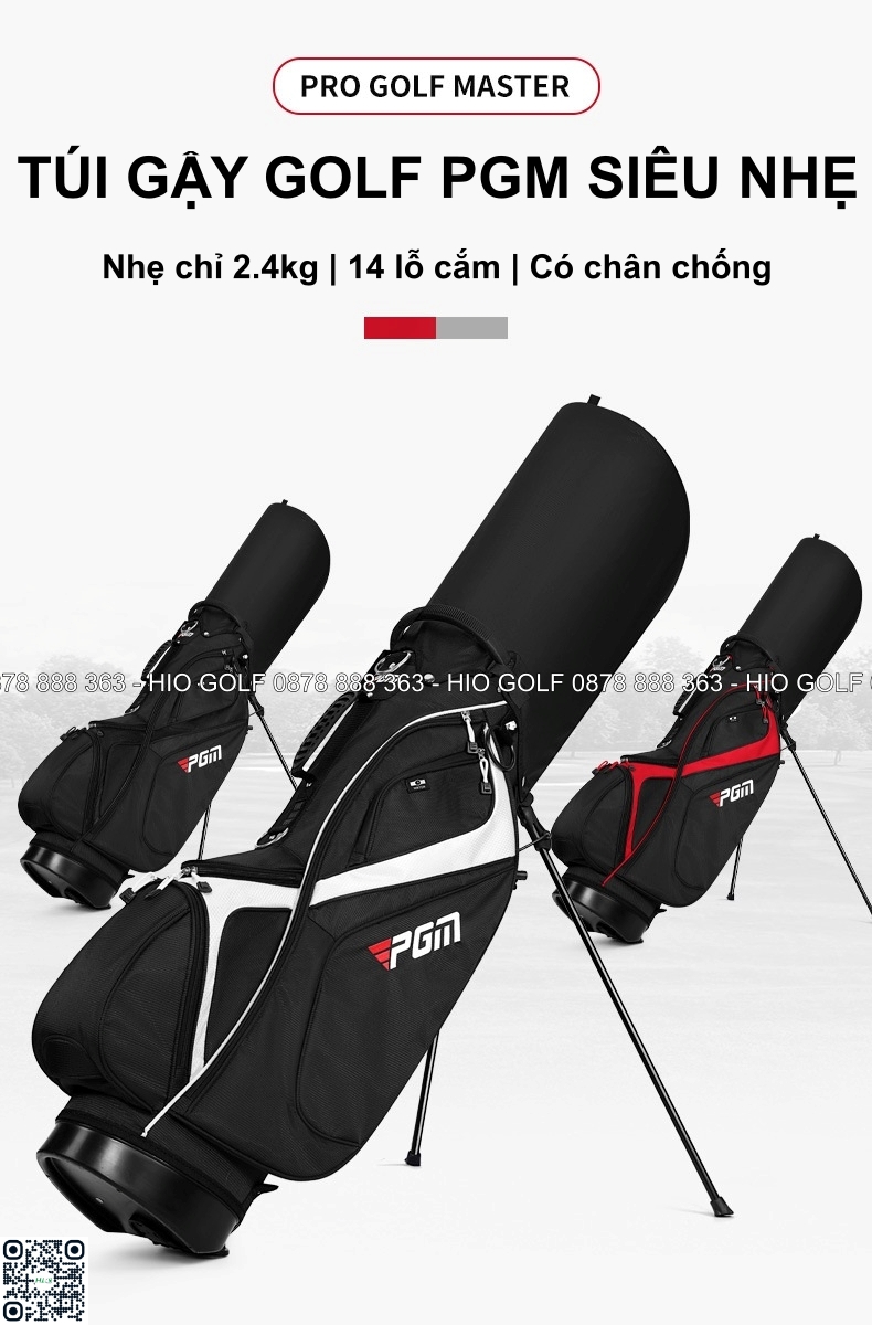 Túi gậy golf PGM siêu nhẹ, có chân chống - CH349