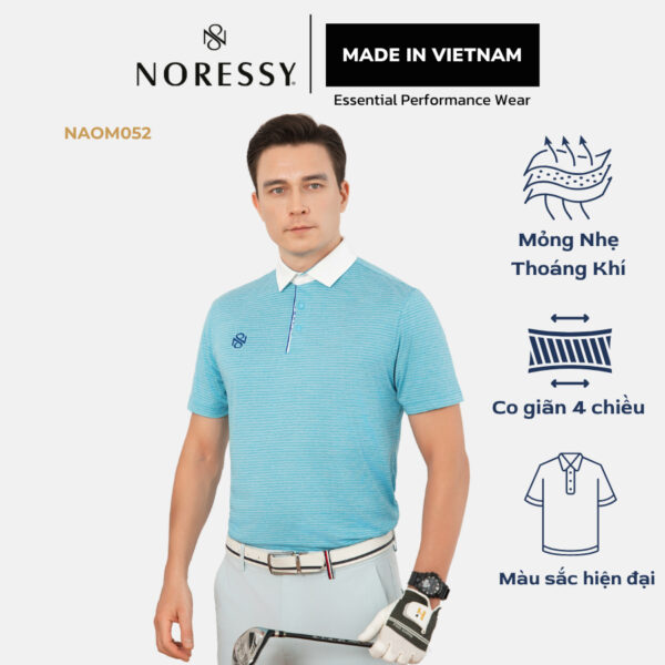 Áo Golf Nam Ngắn Tay NORESSY NAOM052 – Mát Mẻ, Co Giãn 4 Chiều
