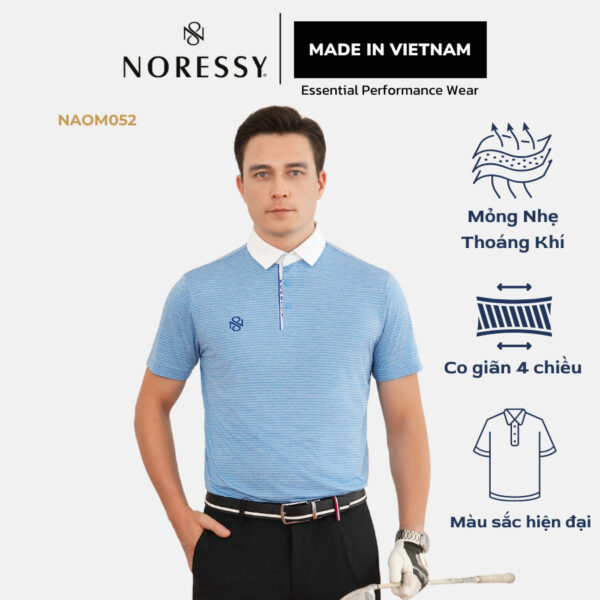 Áo Polo Nam Ngắn Tay NORESSY Vải Polyester Mềm Mại, Thoáng Mát M052_NA
