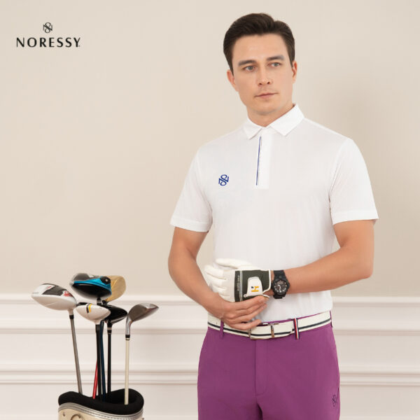 Áo Golf Nam Cộc Tay NORESSY Thoáng Mát, Thanh Lịch M052_WH