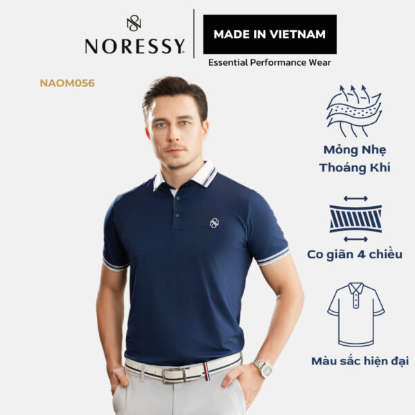 Áo Golf Nam Ngắn Tay NORESSY Vải Polyester Mềm Mại, Thoáng mát OM056_NA