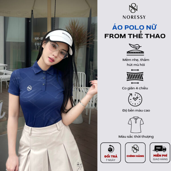 Áo Golf Nữ NORESSY Golf – Co Giãn 4 Chiều, Thoáng Mát, Chống Nắng UV - NAOW0016
