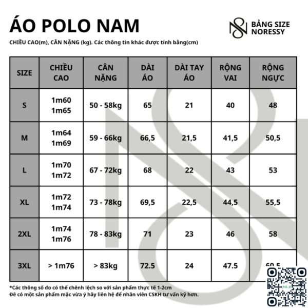 Áo Polo Golf Nam NORESSY NADP001 – Vải Thun Lạnh Mềm Mại, Thoáng Mát, Chống UV