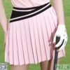 Áo váy golf nữ ZG6 hồng phối đen cổ cao – Chất liệu co giãn, thoáng mát, tôn dáng