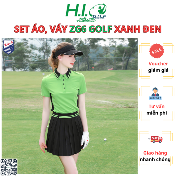 Set áo váy golf nữ cao cấp ZG-6 - Vải thoáng khí, tôn dáng, co giãn, sang trọn