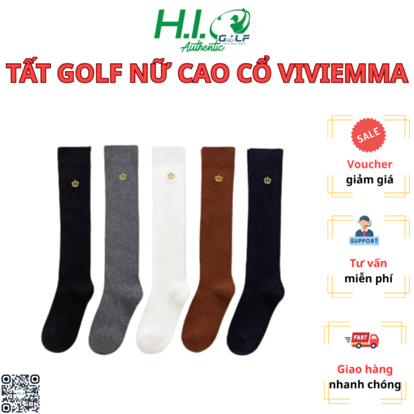 Tất golf nữ cao cổ chống nắng chống tia UV -Dày dặn, co giãn thoải mái vận động