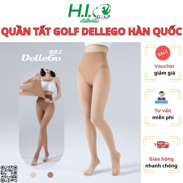 Quần tất golf nữ Dellego Hàn Quốc - Mềm mại chống nắng, chống UV, che khuyến điểm, co giãn 4 chiều